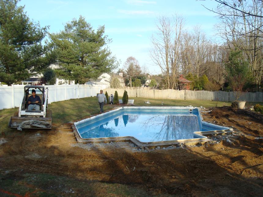 Before Pool Installing — Middletown, NJ — Precision Landscape Contractors