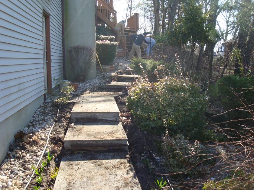 Before Walkways and Step Installation — Middletown, NJ — Precision Landscape Contractors