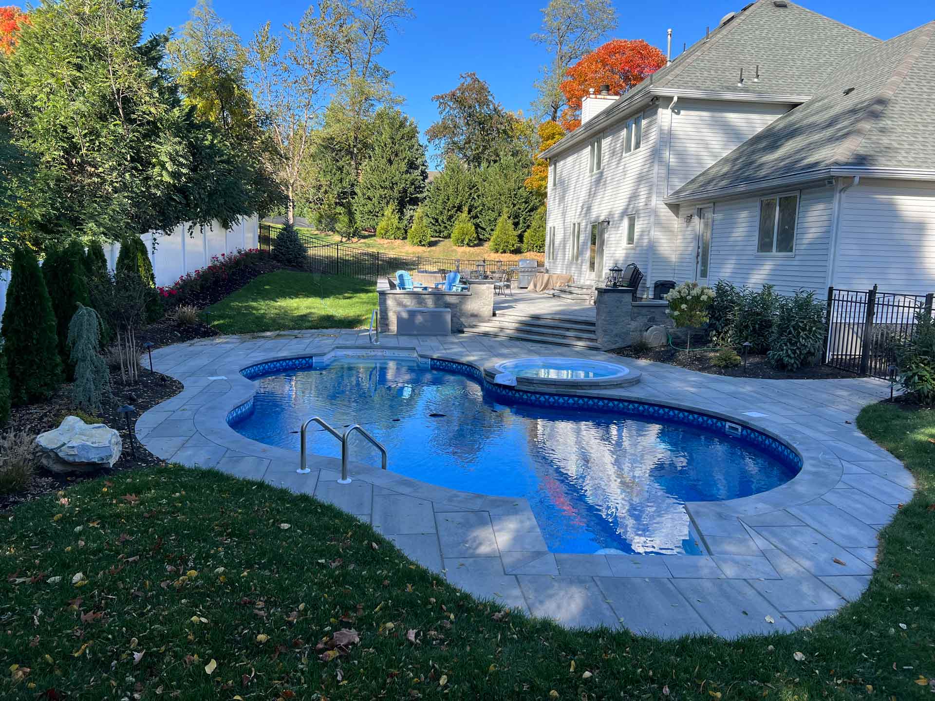Outdoor Aesthetic Design of a Swimming Pool — Middletown, Nj — Precision Landscape Contractors