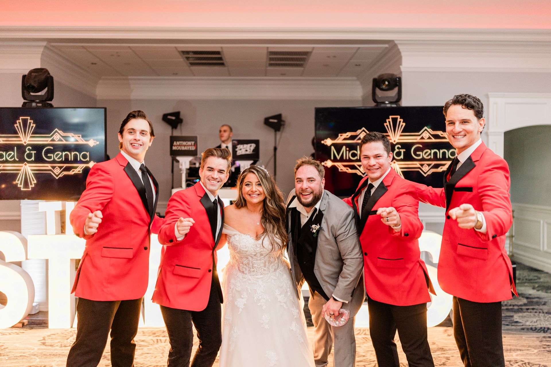 Jersey Boys performers at a wedding in New Jersey