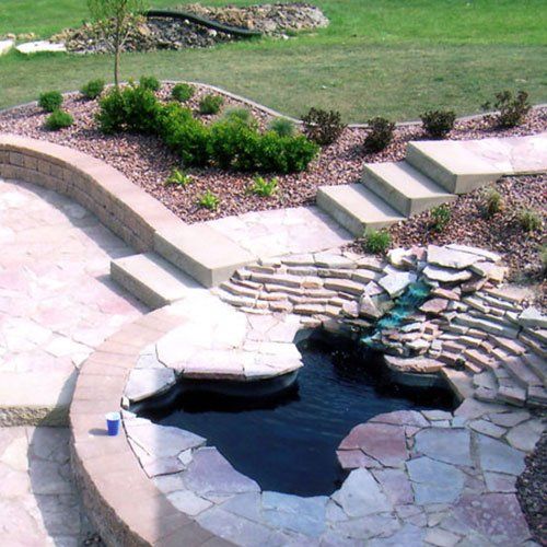 Small Pond with Flagstone — New Lenox, IL — A Fresh Cut Landscaping