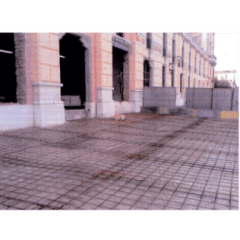 cantiere per il rifacimento di un palazzo a Venezia