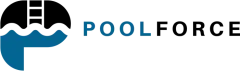 The logo for POOLFORCE shows a ladder in the water.