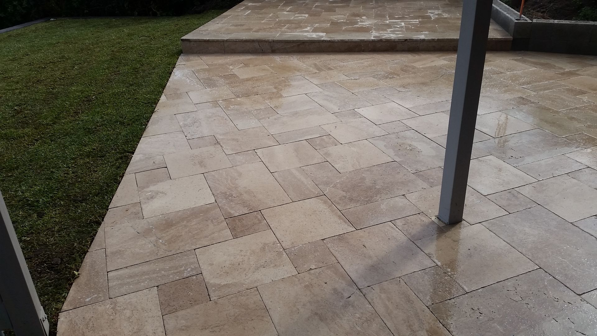 A Concrete Slab Is Being Built in A Backyard Next to A Fence — Creating Eden Landscaping In Speers Point, NSW