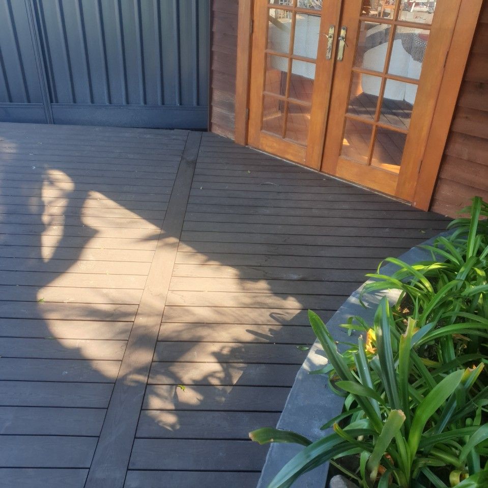 Wooden Deck With French Doors — Creating Eden Landscaping In Edgeworth, NSW