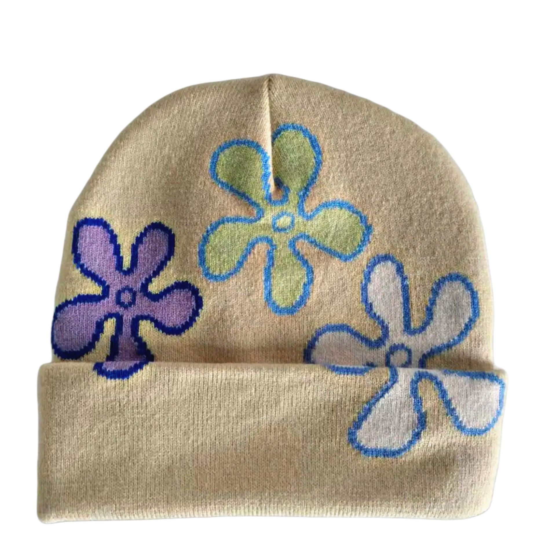 Bloodlinee Floral Beige Beanie