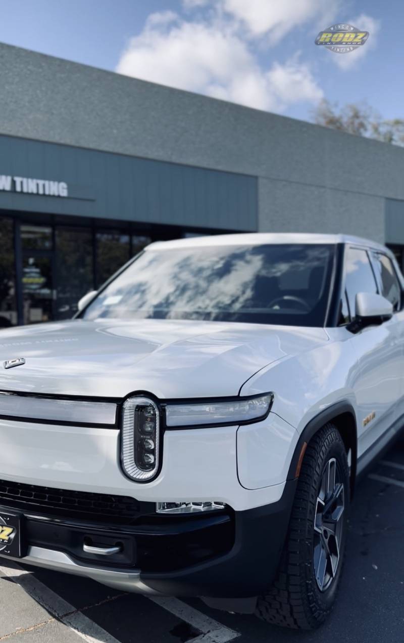 White Tesla Rivian | Fountain Valley, CA | Rodz Tint Shop