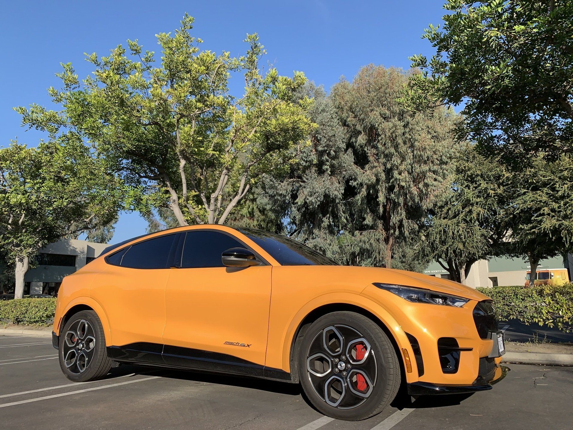 Orange Ford Mustang Mach-E Electric Vehicle  | Fountain Valley, CA | Rodz Tint Shop