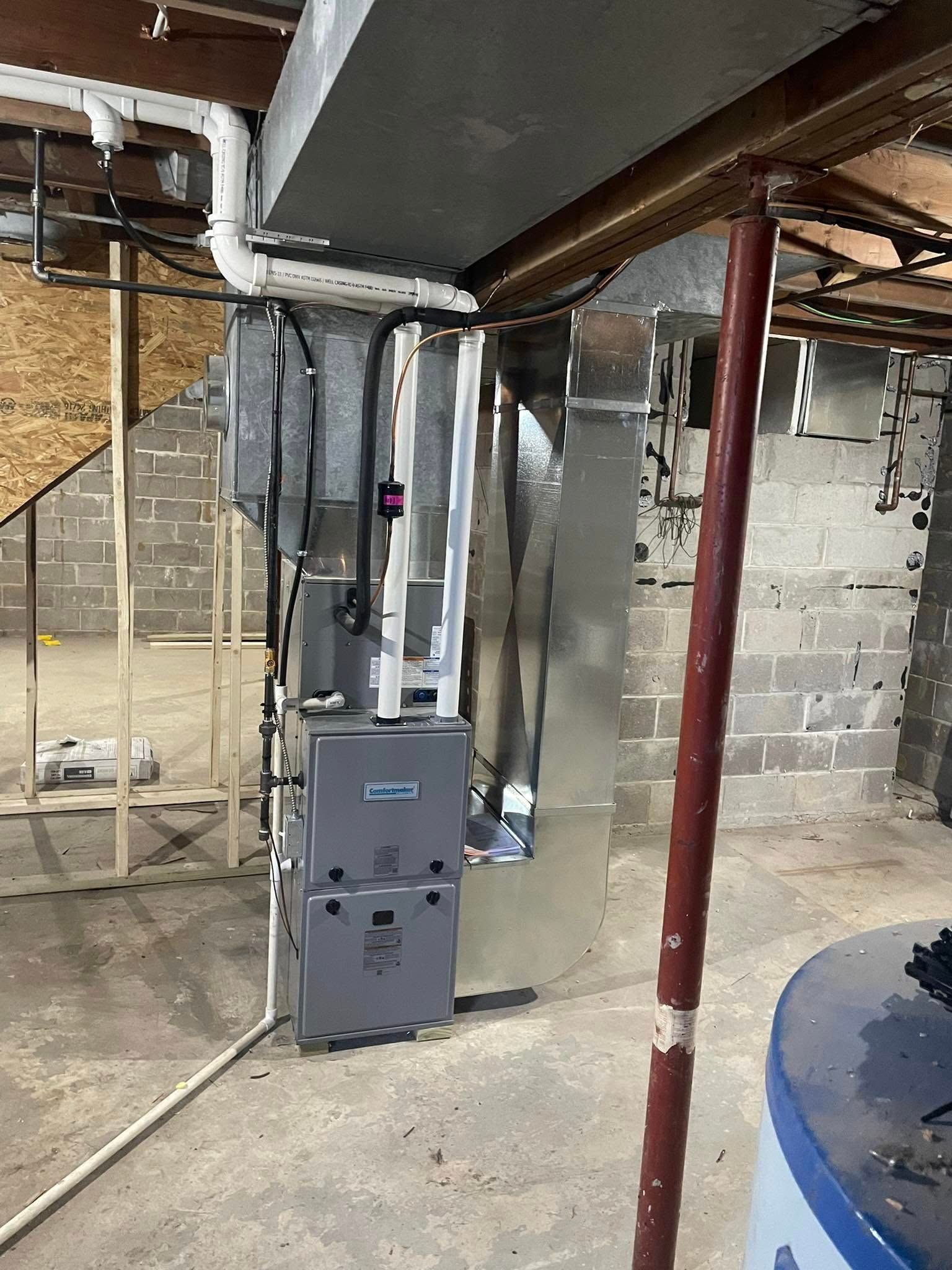 Lake Area Heating and Cooling LLC | There is a furnace in the basement of a house.