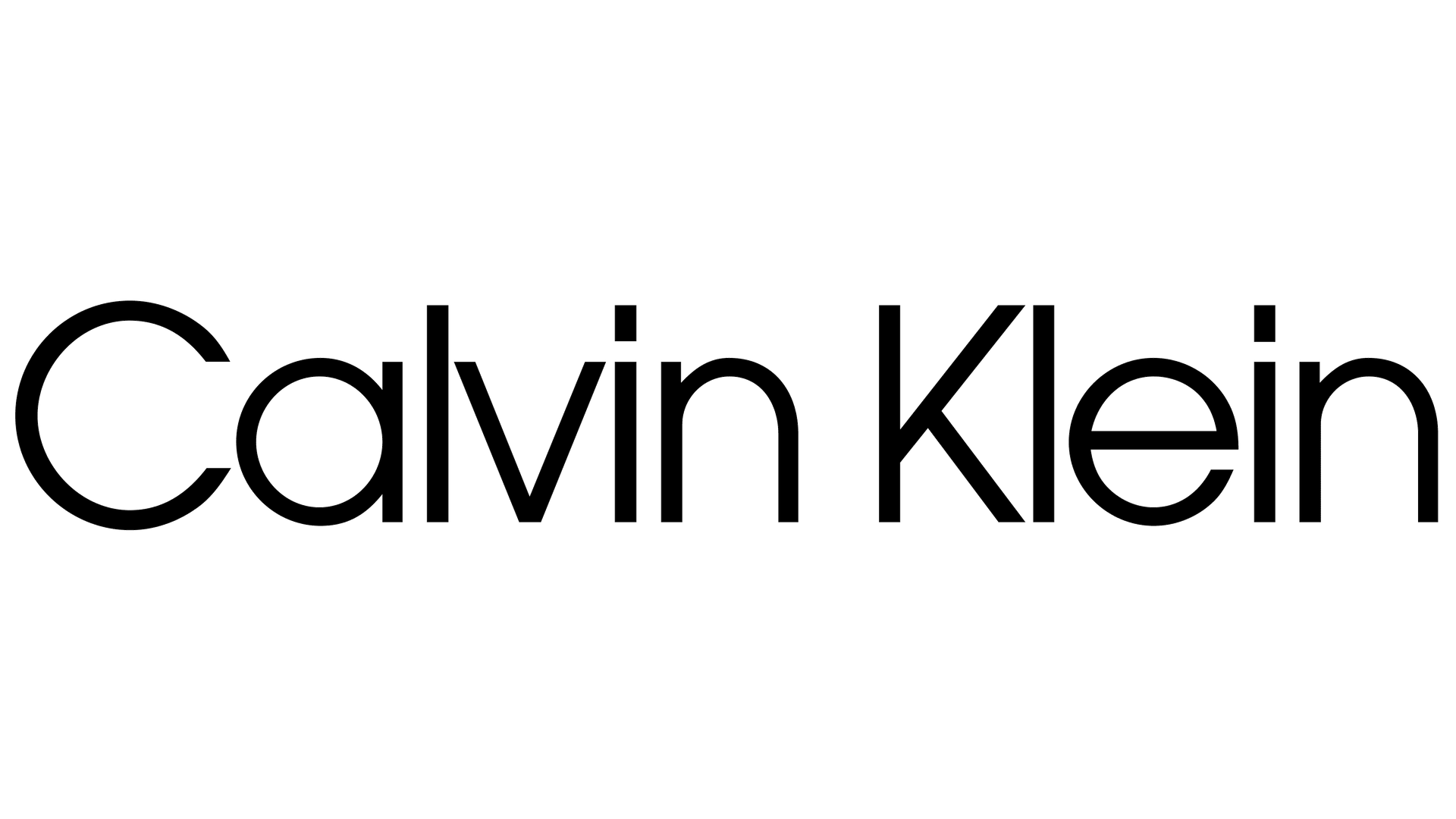 El logo de Calvin Klein es blanco y negro sobre un fondo blanco.
