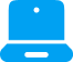 Blue icon of a laptop with a camera on top, possibly representing video conferencing.