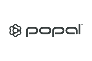 Het logo van Popal staat op een witte achtergrond