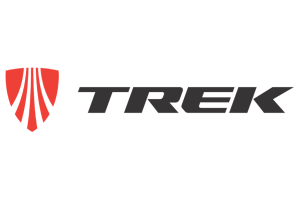 Het Trek-logo staat op een witte achtergrond.