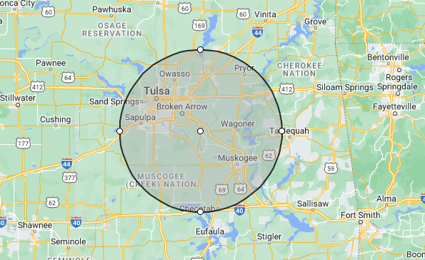 Service Area Map — Coweta, OK — Allen S. Braumiller Jr. DDS, PC