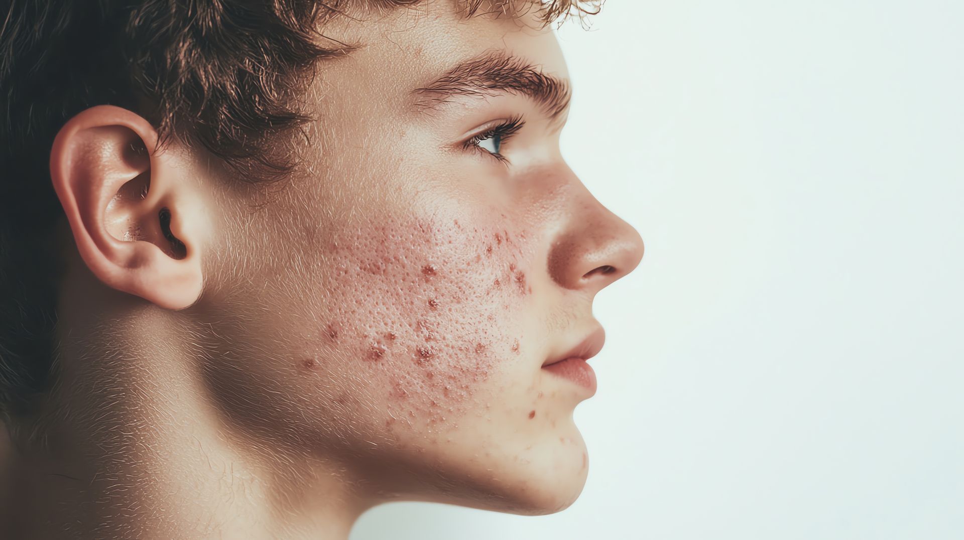 young teen experiencing acne - receiving treament witha accutane