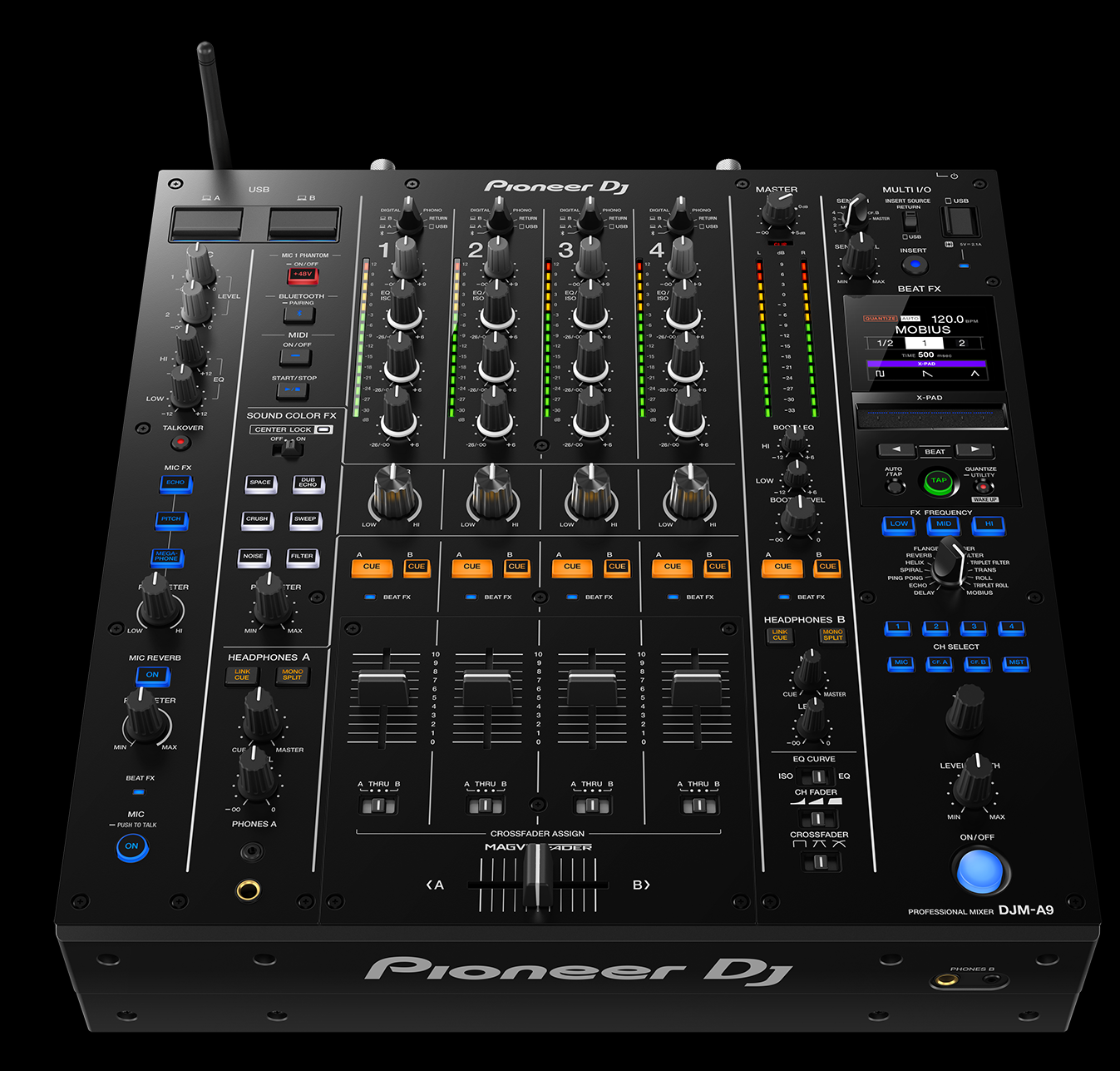 A pioneer dj mixer on a black background — Kennedy Amplifier Hire Service In Mackay QLD