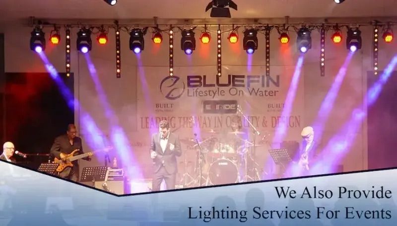 Purple And Yellow Lightings On The Bluefin Events — Kennedy Amplifier Hire Service In Mackay QLD