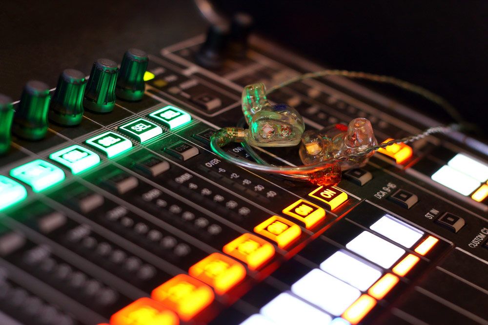 Ear Monitors On A Digital Audio Mixing Console — Kennedy Amplifier Hire Service In Mackay QLD
