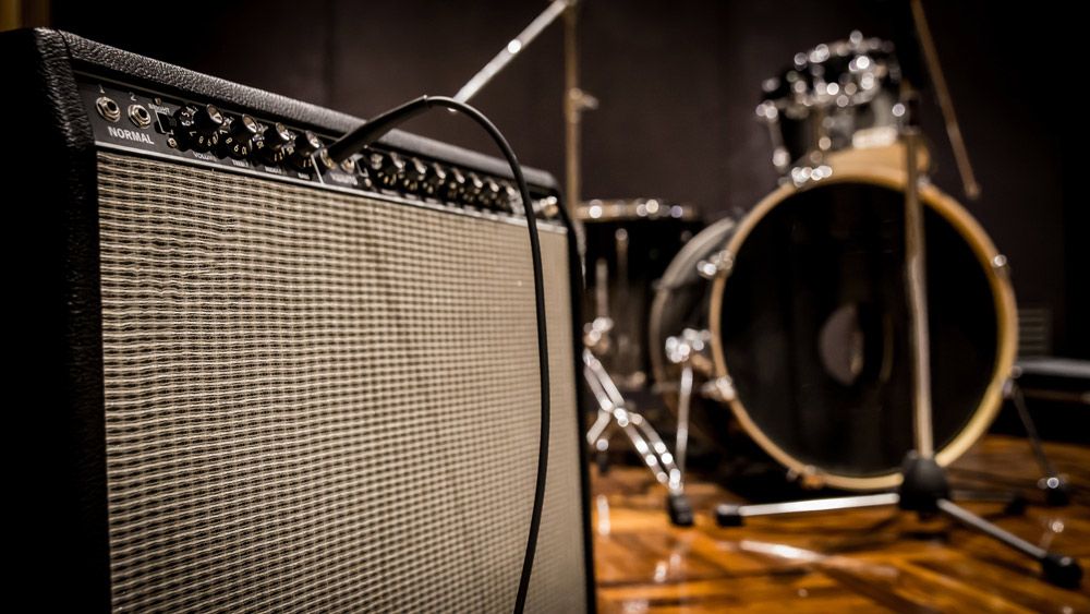 Guitar Amp And Drumset — Kennedy Amplifier Hire Service In Mackay QLD