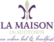 A logo for la maison in midtown an urban bed and breakfast