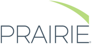 A prairie logo with a green arrow on a white background