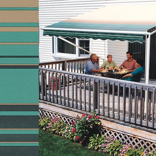 Green Stripe 2804 — Green Striped Awning Design in Kelso, WA