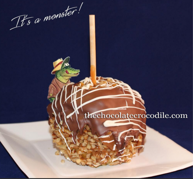 peanut and chocolate covered apple