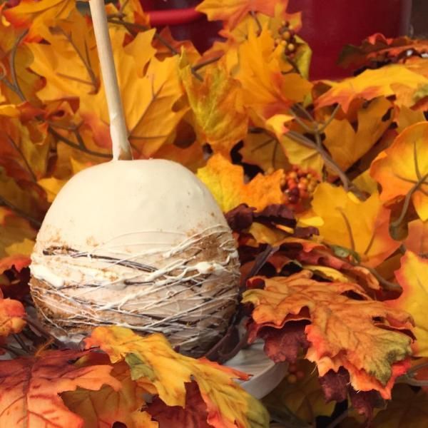 white chocolate covered apple