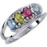 Multi Gem Silver Ring