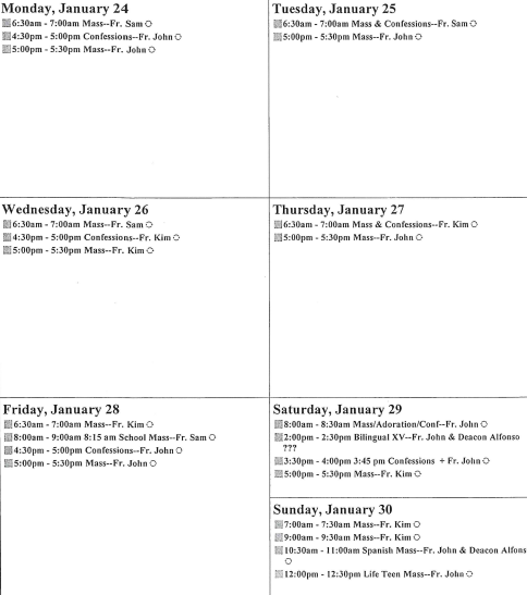 Priest Calendar