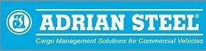 The logo for adrian steel cargo management solutions for commercial vehicles