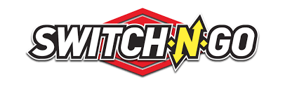 The switch n go logo is red and white with a yellow lightning bolt.