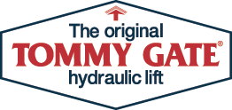 The logo for the original tommy gate hydraulic lift.