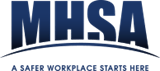 A logo for mhsa a safer workplace starts here