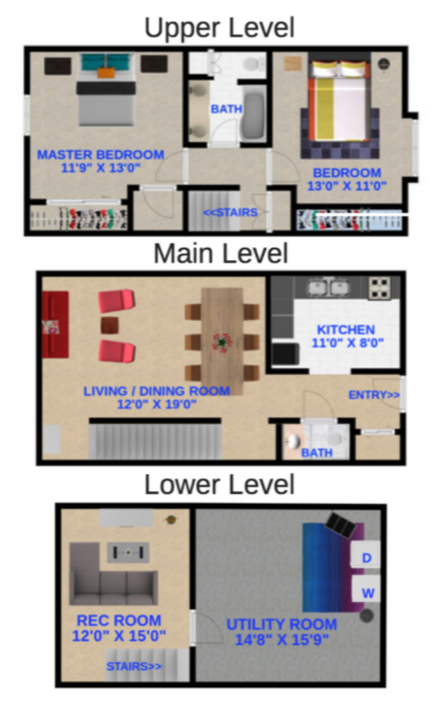 Floor Plan: 2 Bed · 1.5 Bath · 1,465 SQ. FT.