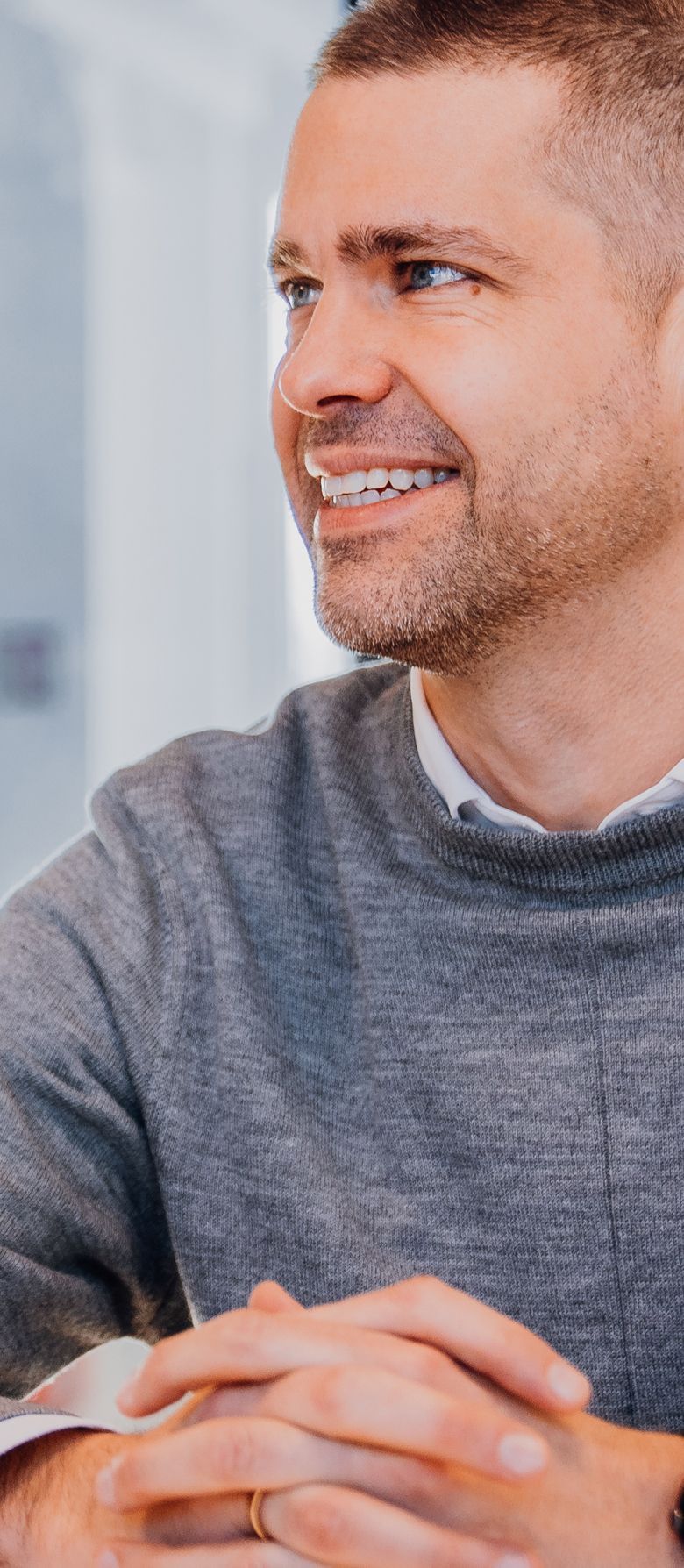 An zoi employee looking at the camera