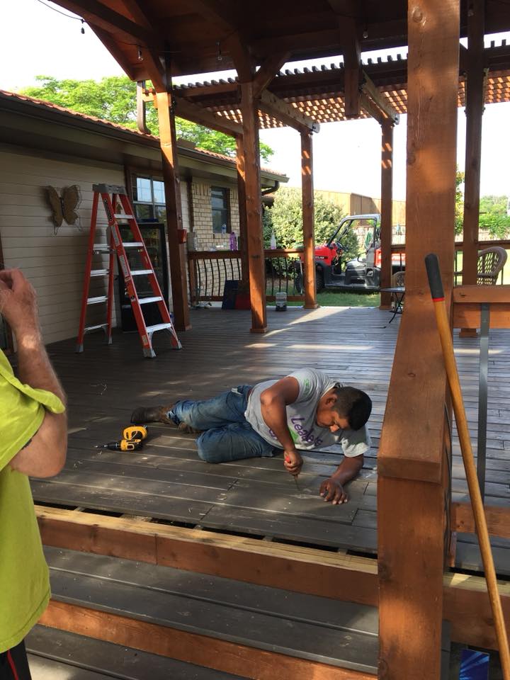 Man Working on Wood Flooring — Stephenville, TX — TMR Pro Maintenance