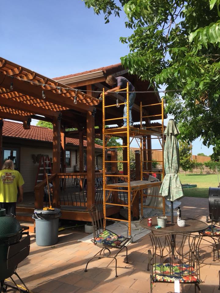 Man Working on A Scaffolding — Stephenville, TX — TMR Pro Maintenance