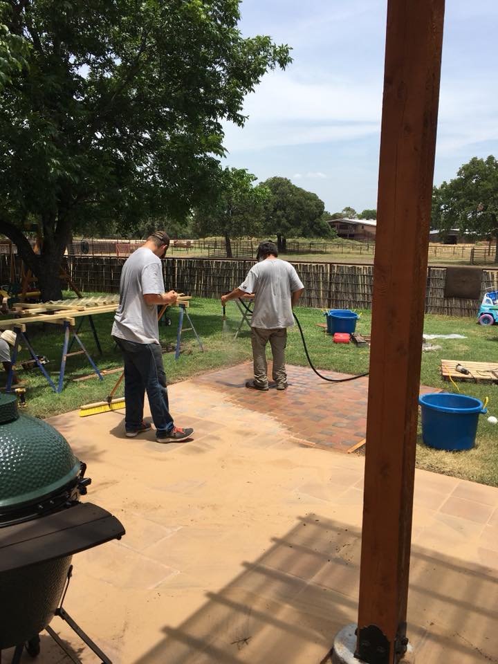 Men Cleaning Floor Outside — Stephenville, TX — TMR Pro Maintenance