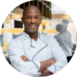 John Marino Head Chef Portrait in a circle