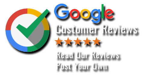 A google logo with a check mark and the words read our reviews post your own