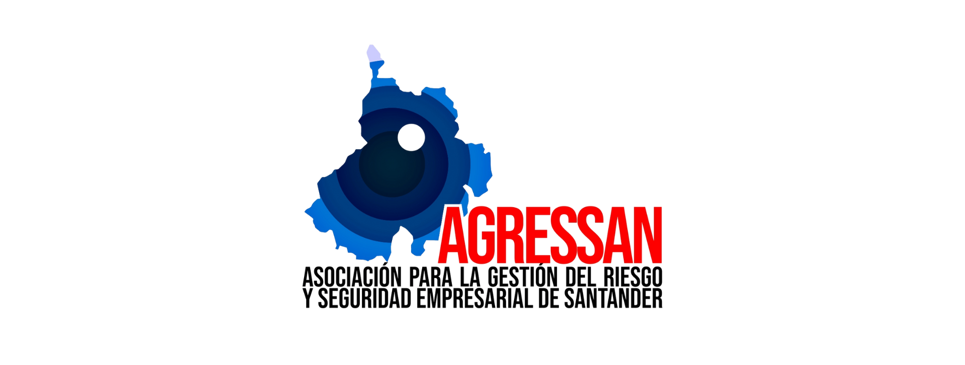 Logotipo de AGRESSAN, que presenta la silueta azul del mapa de Santander, texto en rojo y negro, sobre un fondo blanco.