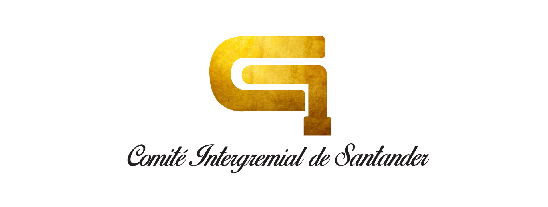 El logotipo dorado con la letra 