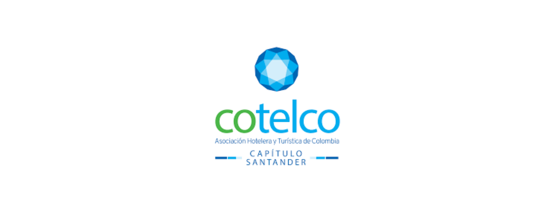 Logotipo de Cotelco, filial de Santander, que presenta un icono de una gema azul 