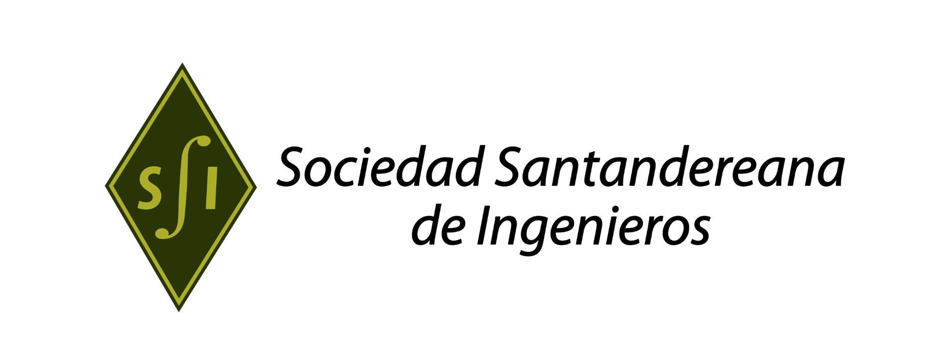 Logotipo de la Sociedad Santandereana de Ingenieros con un icono de diamante verde que lleva las letras 