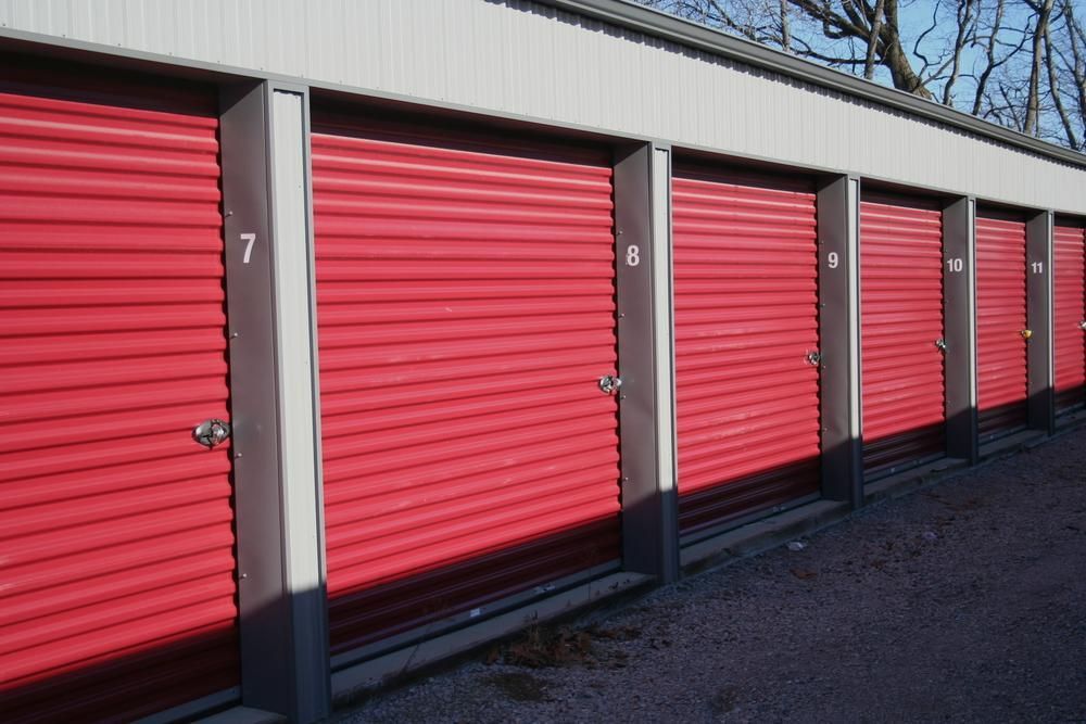A Row Of Red Garage Doors — Raymond Terrace Public Storage In Medowie, NSW