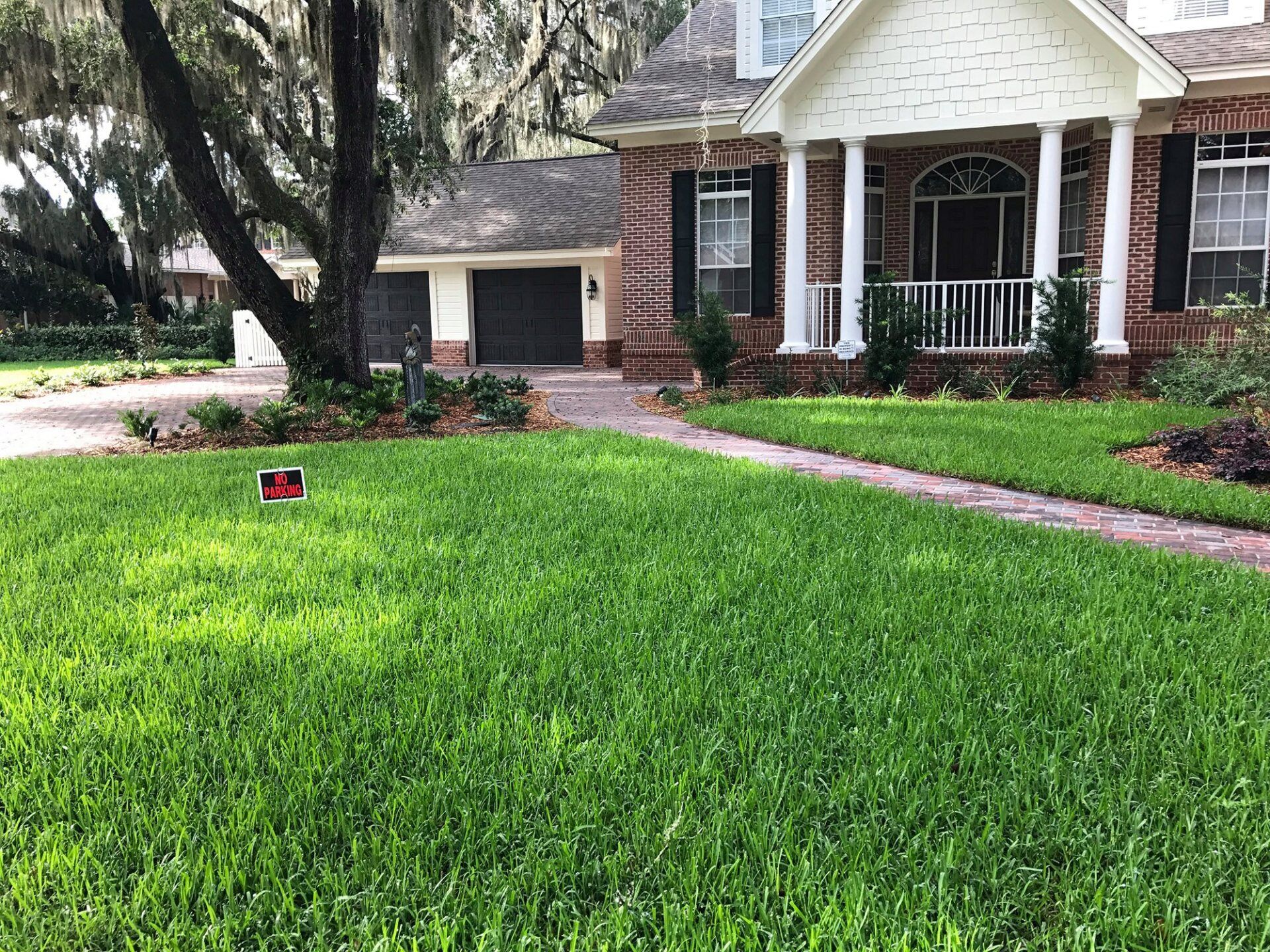 House with tree - Panama City, FL - Noles Scapes