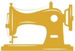Een pictogram van een naaimachine gebruikt in het logo van 'Strak op maat stofferingen' een meubelstoffeerderij voor maatwerk meubelstoffering en maatwerk textiel