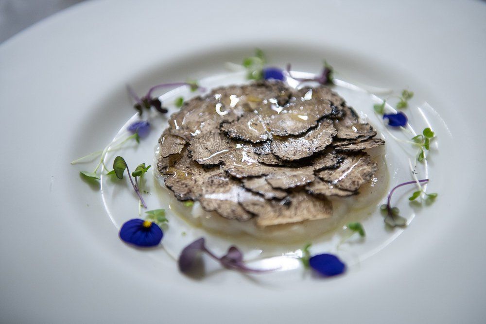 Carpaccio de saint jacques aux truffes