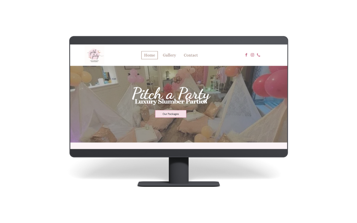 Pitch a Party Website Homepage